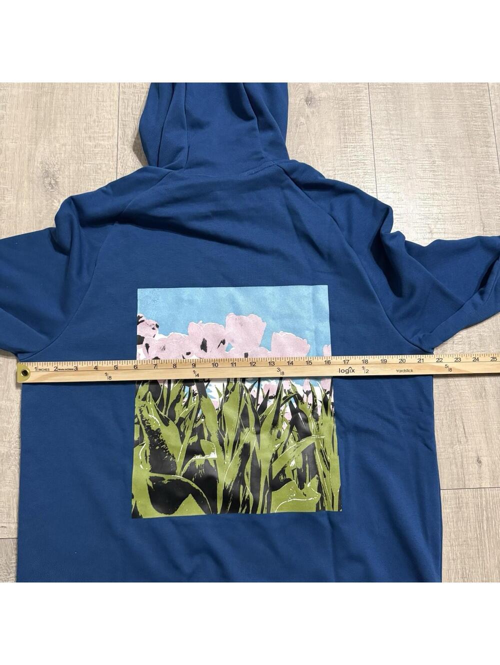 Nike Dri-FIT GFX Pullover Hoodie Court Blue Pink Floral FN3285 476 Men’s Medium - Picture 8 of 9